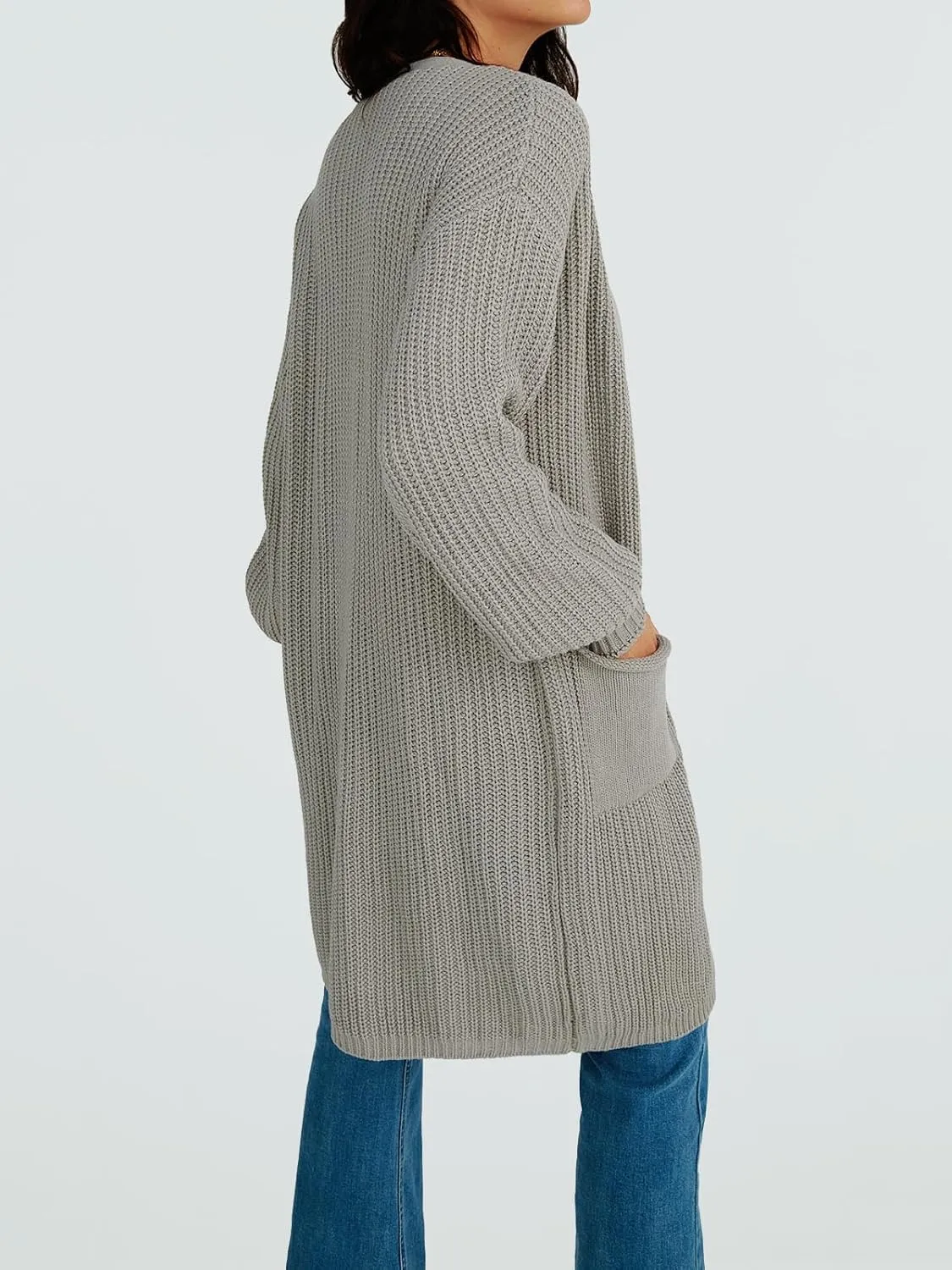 LILLUSORY Long Oversized Cardigans Sweaters for Women Open Front Knit Fall with Pockets 2025 Outfits Fashion