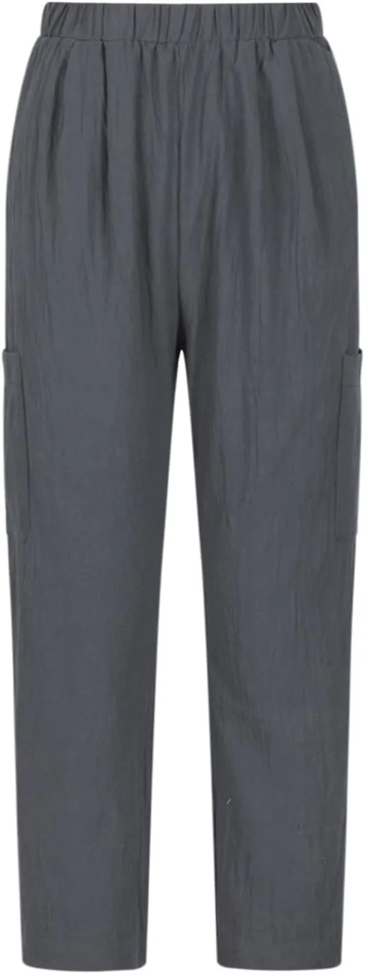 Linen Pants for Women Summer 2024 Casual Straight Leg High Waist Pants Loose Long Lounge Trousers