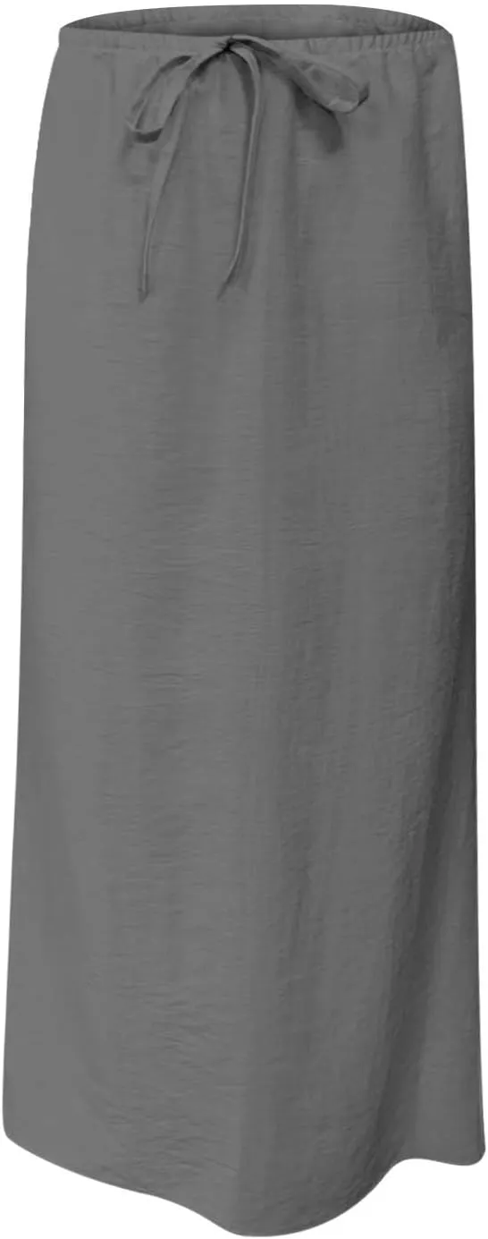 Linen Skirts for Women Summer Trendy Drawstring Low Waist A Line Skirt Casual Loose Flowy Beach Vacation Boho Skirts