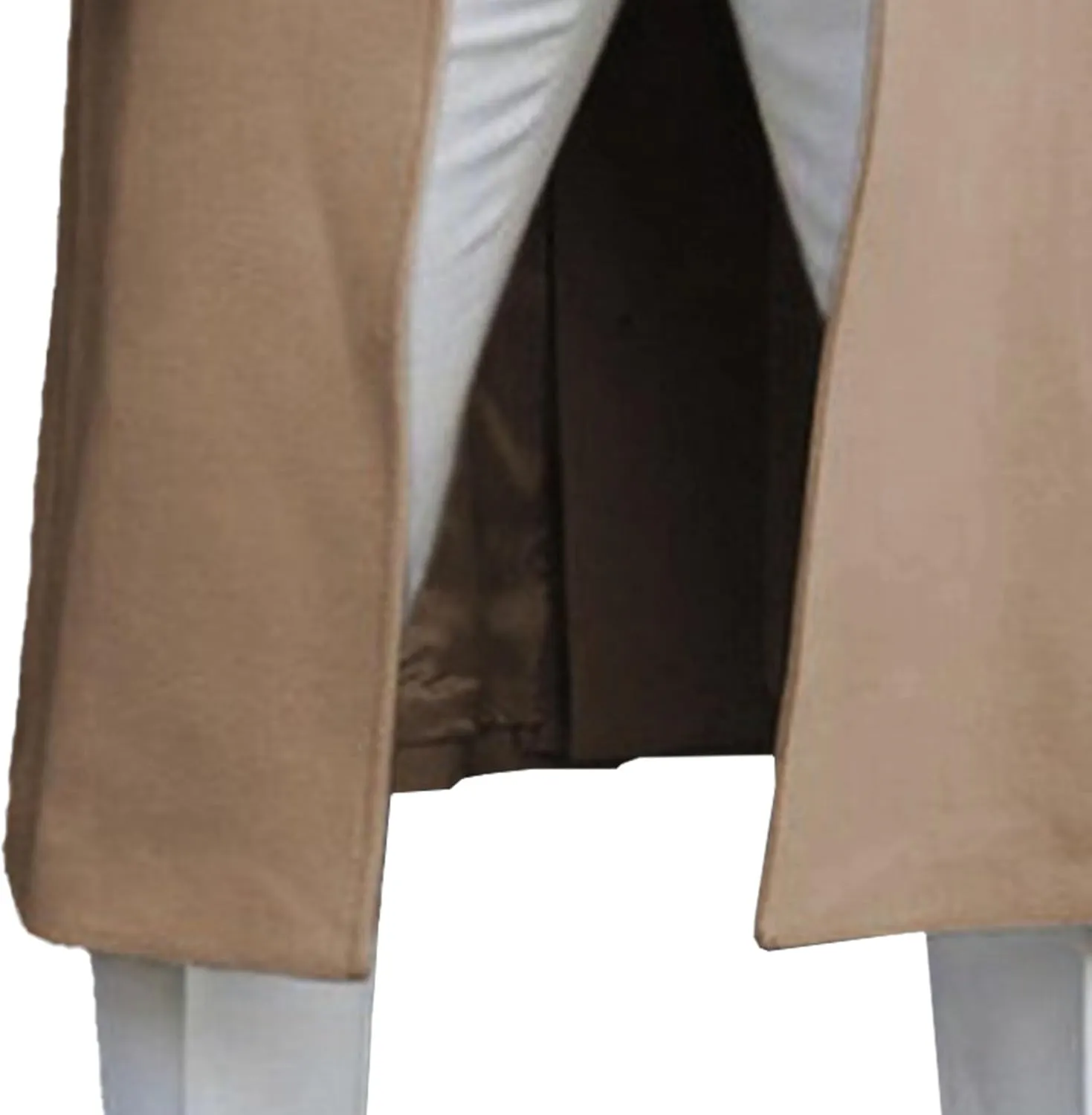 Maiyifu-GJ Men's Notched Collar Thermal Trench Coat Double Breasted Wool Blend Coats Casual Winter Warm Long Pea Jacket