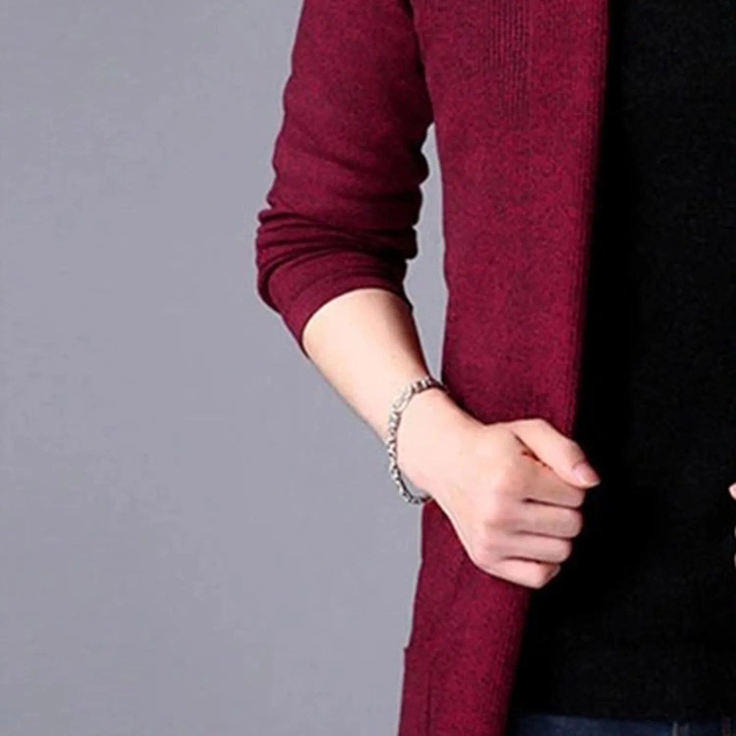 Maiyifu-GJ Men's Open Front Long Cardigan Sweaters Fashion Casual Slim Fit Knitted Cardigan Sweater Lightweight Jackets