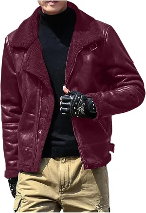 Men Bomber Jackets Winter Coats Fleece Sherpa Lined Jackets Faux Fur Coats Parkas Outerwear Thicken Military Jackets