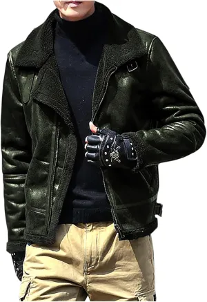 Men Bomber Jackets Winter Coats Fleece Sherpa Lined Jackets Faux Fur Coats Parkas Outerwear Thicken Military Jackets