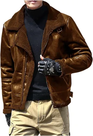 Men Bomber Jackets Winter Coats Fleece Sherpa Lined Jackets Faux Fur Coats Parkas Outerwear Thicken Military Jackets