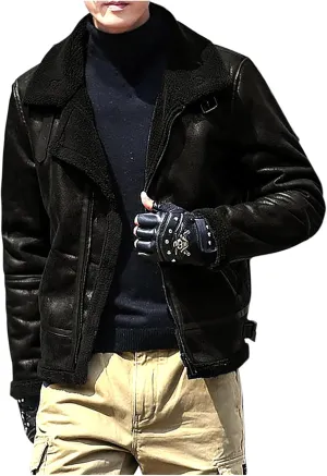 Men Bomber Jackets Winter Coats Fleece Sherpa Lined Jackets Faux Fur Coats Parkas Outerwear Thicken Military Jackets