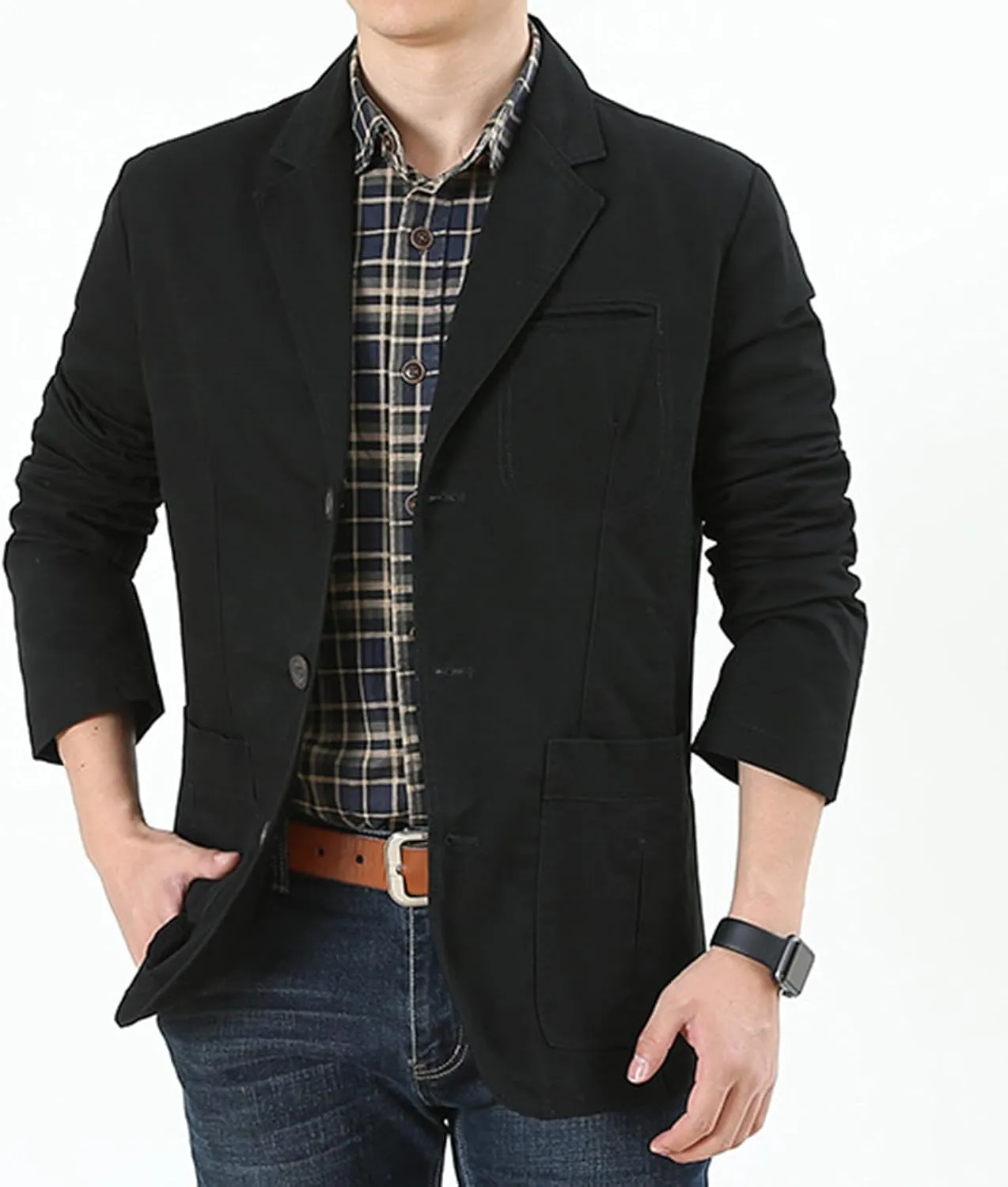 Men's Blazer Casual Sport Coats Slim Fit Three Button Suit Jacket Lightweight Sports Jacket and Coat Business Formal Jacket