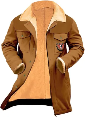 Mens Coat Jacket Stand Collar Punk Biker Leather Jacket Notch Lapel Overcoat Plus Size Wool Blend Coats Pea Coat Big