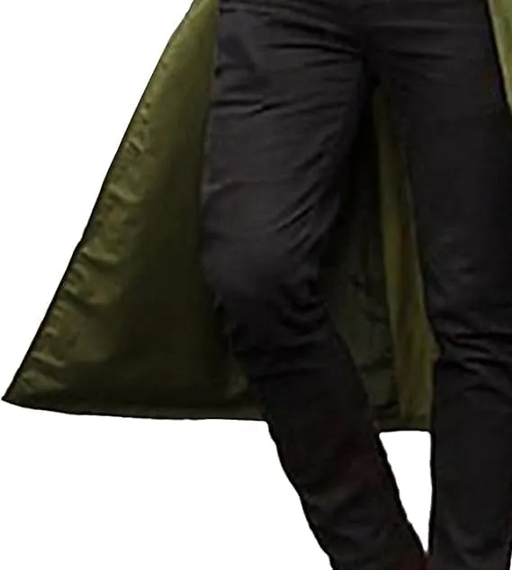 Men's Double Breasted Trench Coat Casual Slim Fit Long Jacket Lightweight Windproof Overcoat Windbreaker