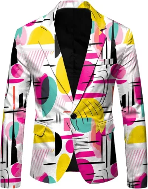 Men's Easter Bunny Egg Blazer Slim Fit Suit Birthday Wedding Party Tuxedo Suits Jacket Coats Lightweight Office Outwear