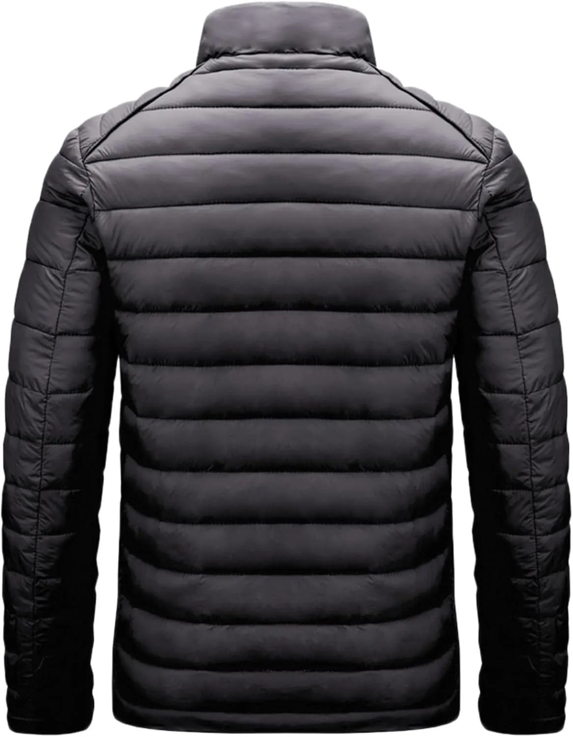 Men's Lightweight Puffer Jacket Men's Plush Autumn&Winter Color Long Solid Jacket Hooded Windproof Insulated Jacket