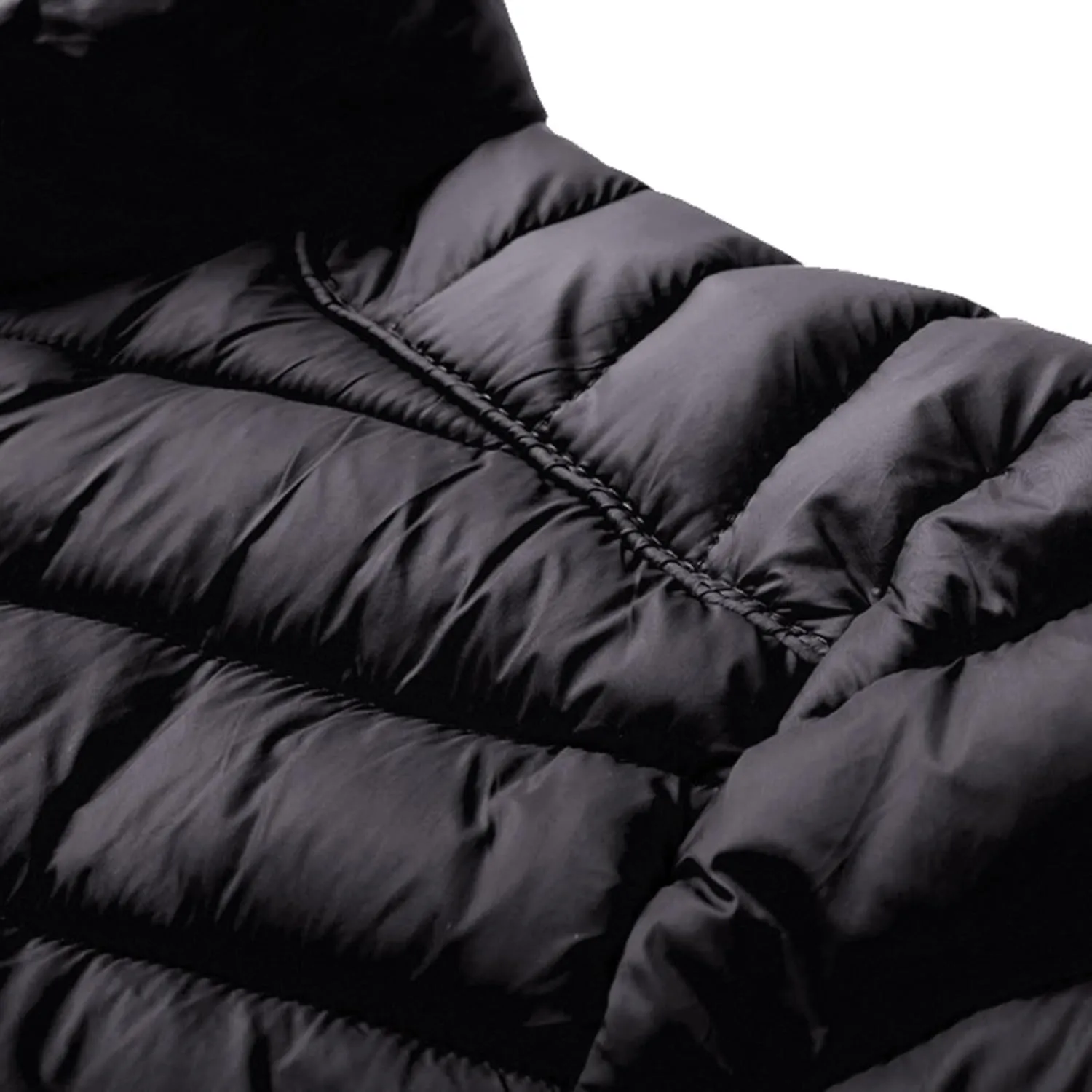 Men's Lightweight Puffer Jacket Men's Plush Autumn&Winter Color Long Solid Jacket Hooded Windproof Insulated Jacket