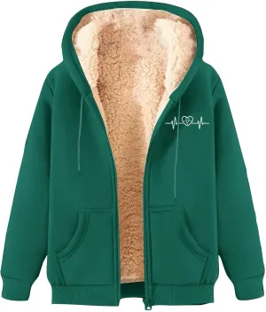 Men's New Casual Fashionable Printed Fleece Hooded Sweatshirt Jacket Coat Tops，Long Sleeve Zippr Furry Warm Comfy