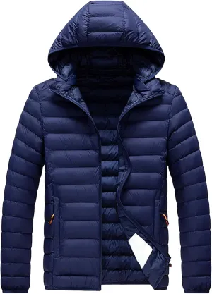 Men's Puffer Jacket Winter Down Coat Lightweight Thicken Warm Quilted Padded Coats Windproof Outerwear