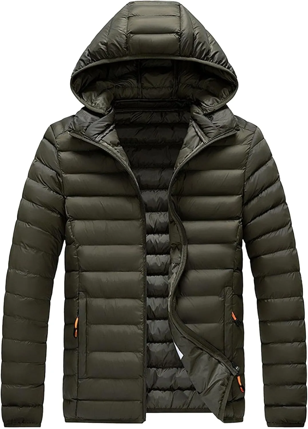 Men's Puffer Jacket Winter Down Coat Lightweight Thicken Warm Quilted Padded Coats Windproof Outerwear