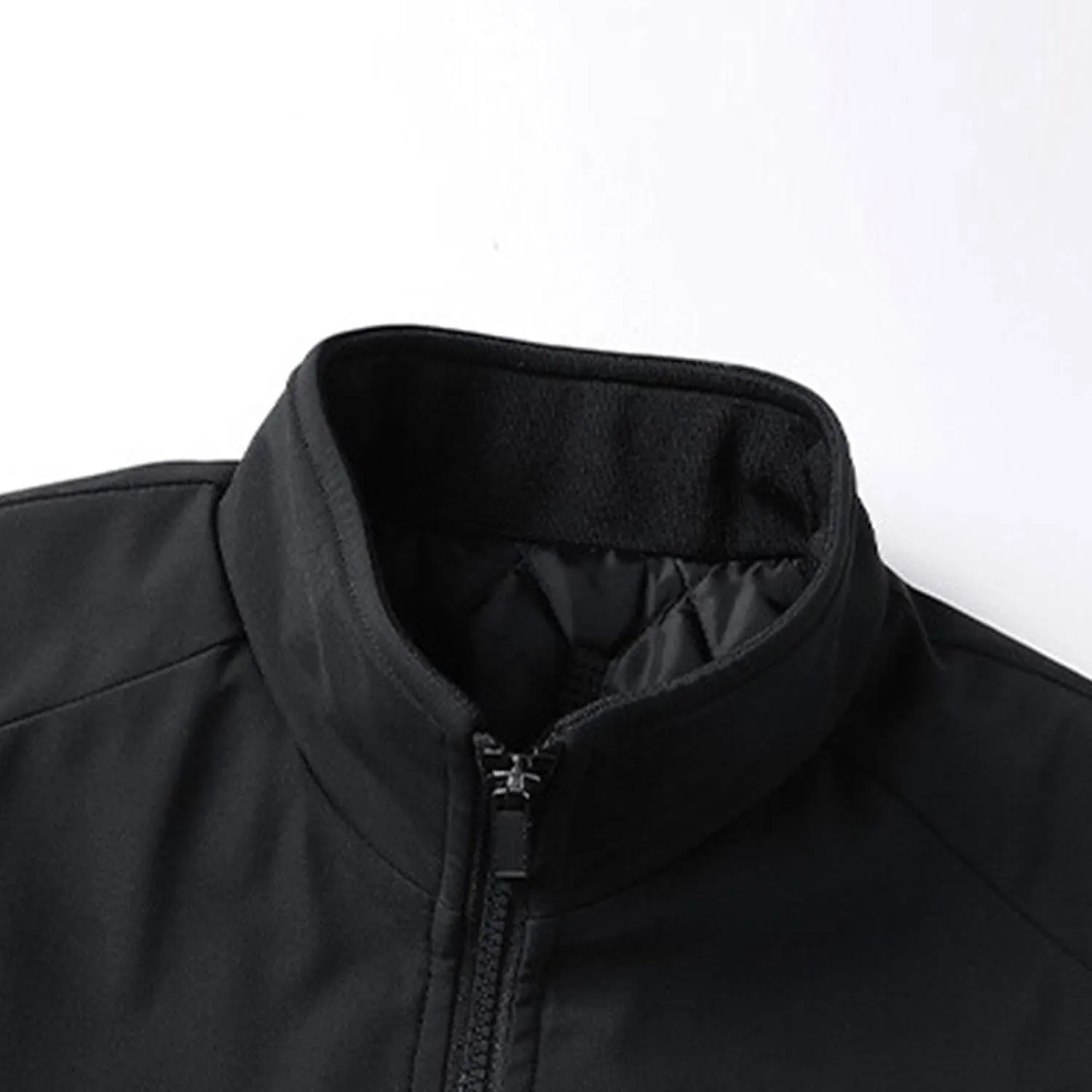 Men's Quilted Lined Bomber Jacket Casual Fall Winter Warm Windbreaker Full Zip Windproof Outwear Padded Coats