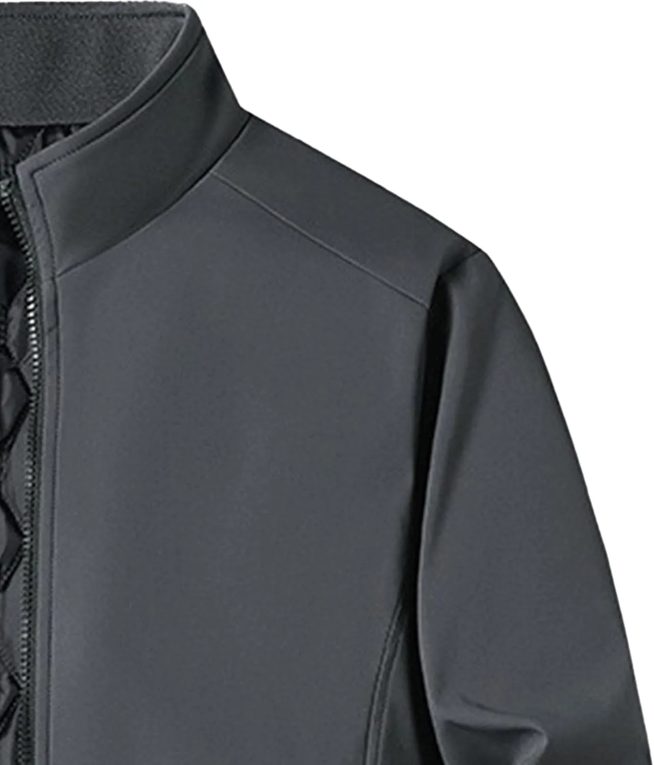 Men's Quilted Lined Bomber Jacket Casual Fall Winter Warm Windbreaker Full Zip Windproof Outwear Padded Coats