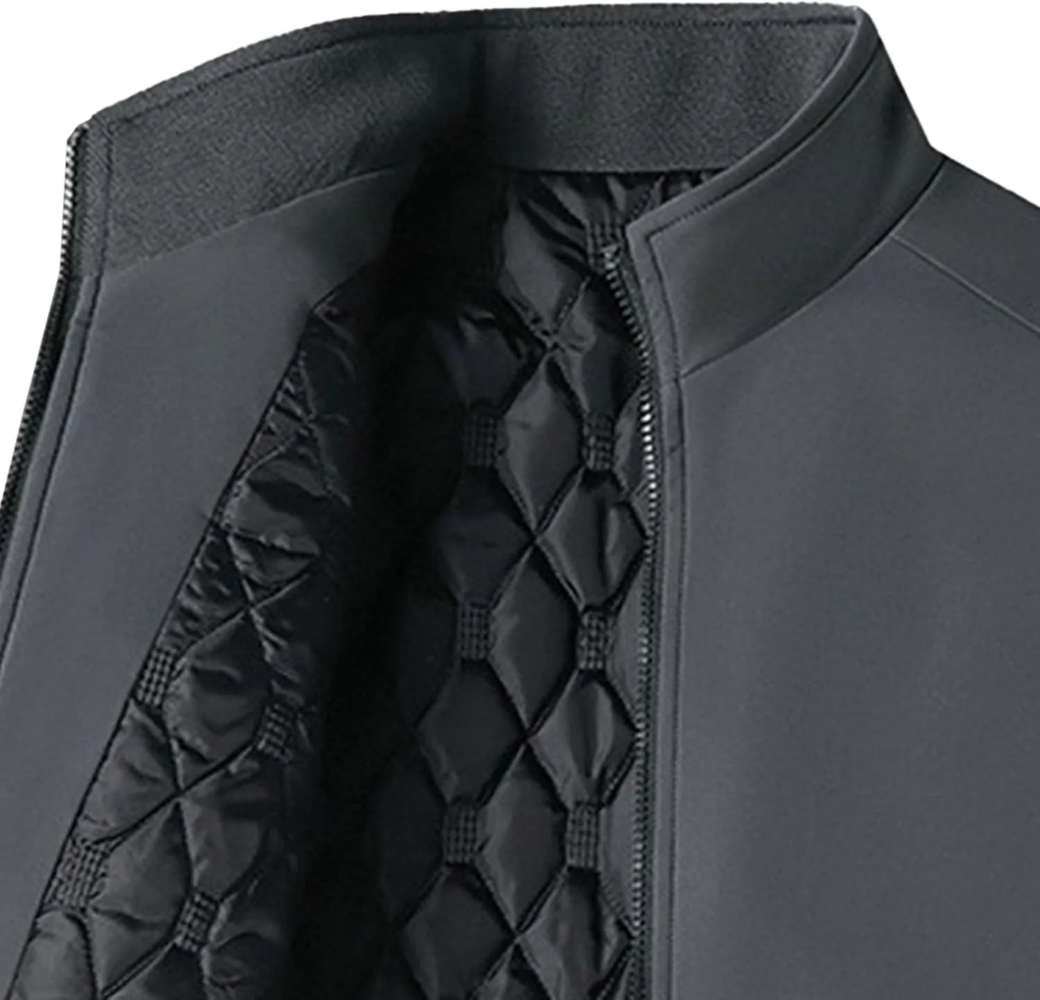 Men's Quilted Lined Bomber Jacket Casual Fall Winter Warm Windbreaker Full Zip Windproof Outwear Padded Coats