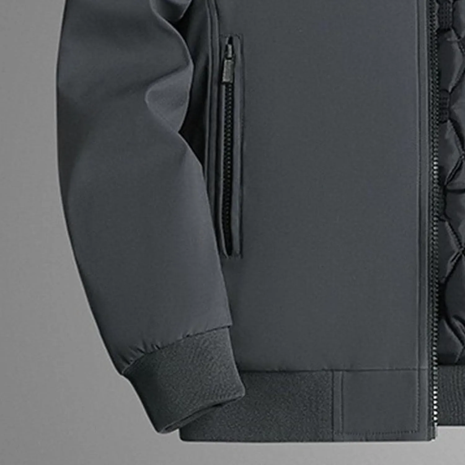 Men's Quilted Lined Bomber Jacket Casual Fall Winter Warm Windbreaker Full Zip Windproof Outwear Padded Coats