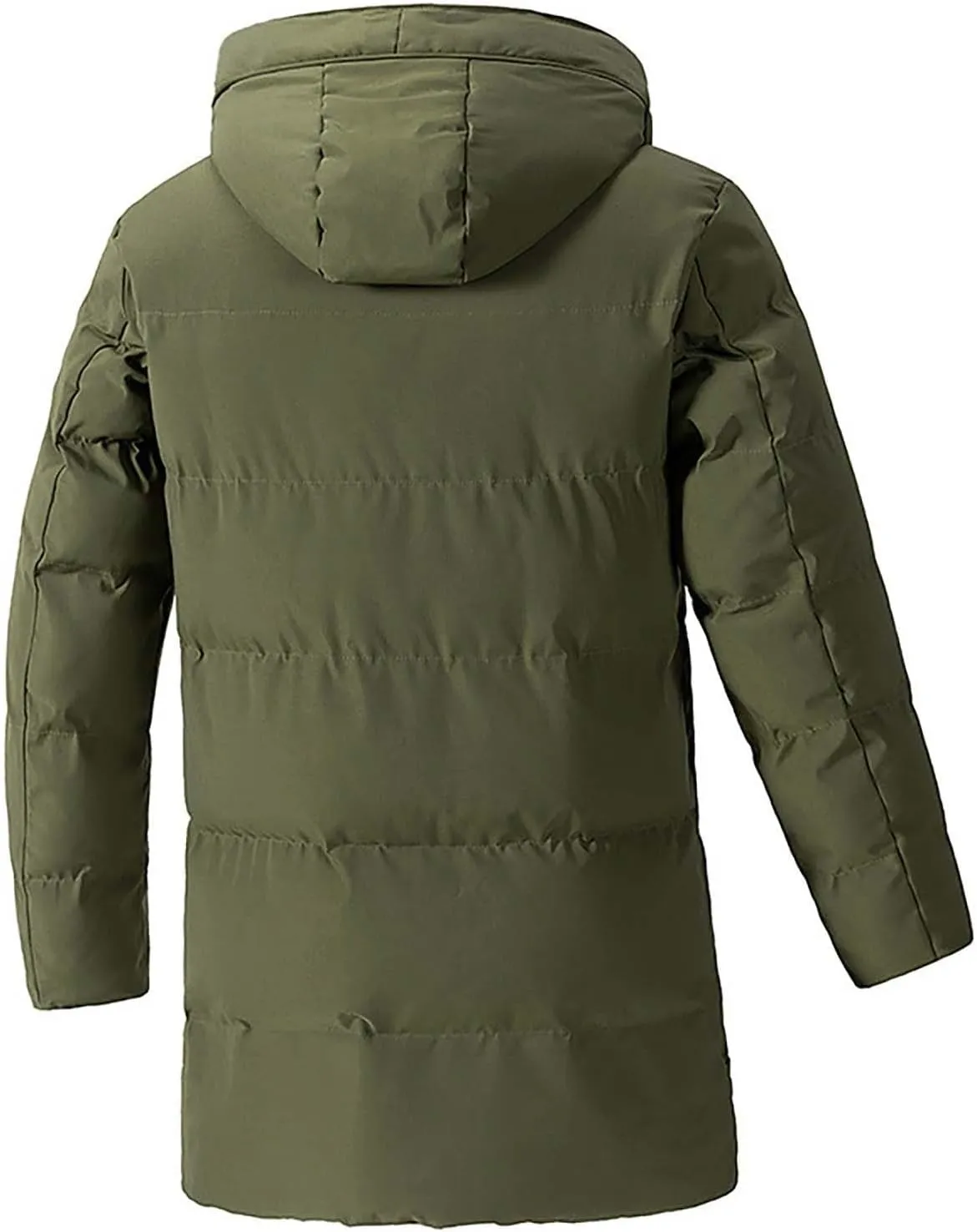 Men's Warm Puffer Jacket Men's Autumn and Winter Simple Comfortable Warm Plus Size Hooded Medium Warm Winter Coats