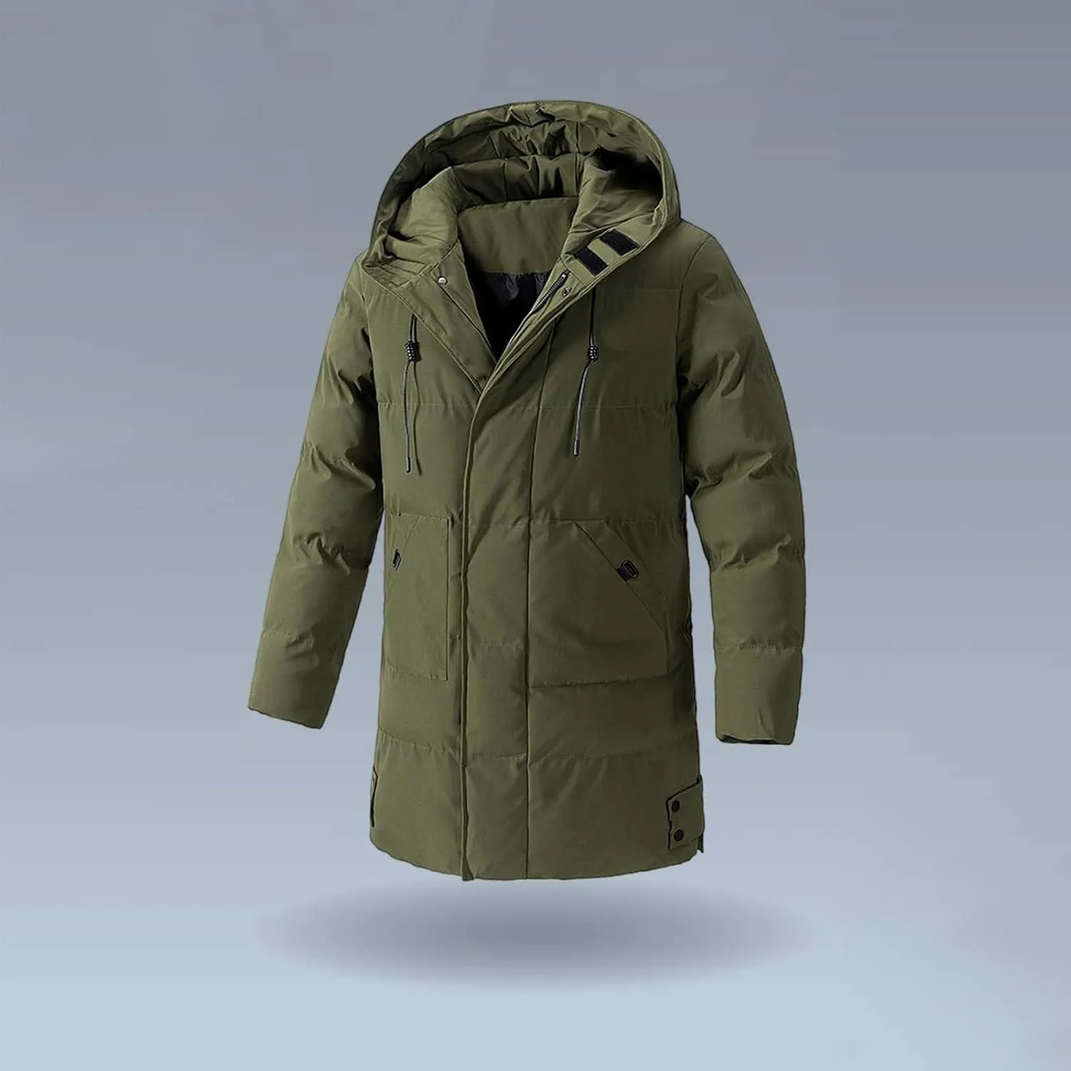 Men's Warm Puffer Jacket Men's Autumn and Winter Simple Comfortable Warm Plus Size Hooded Medium Warm Winter Coats