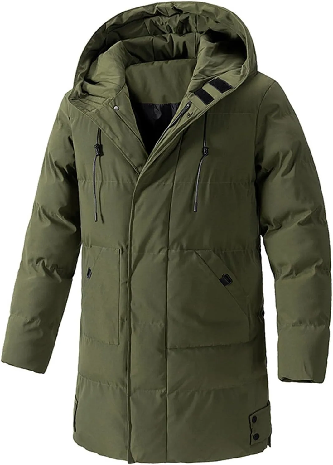 Men's Warm Puffer Jacket Men's Autumn and Winter Simple Comfortable Warm Plus Size Hooded Medium Warm Winter Coats