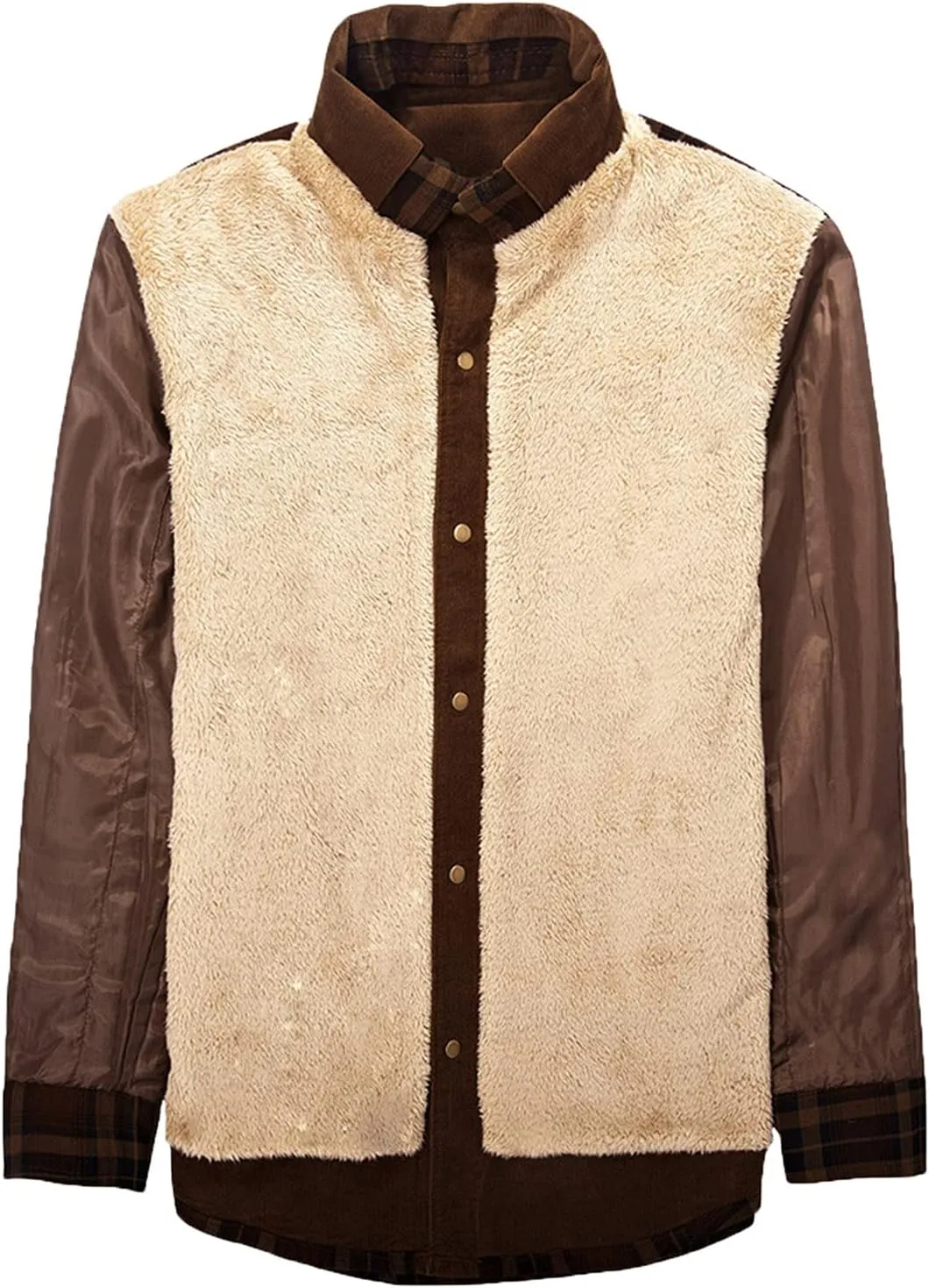 Mens Warm Sherpa Fleece Lined Shirt Jackets Button Down Thermal Plaid Flannel Coats Fall Winter Outwears