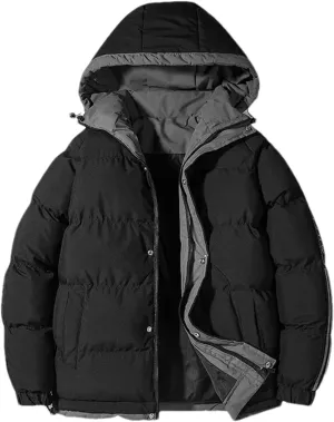 Men's Winter Coat Hooded Fashion Jacket Warm Cotton Padded Coats