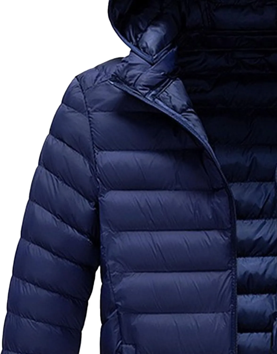 Men's Winter Down Coat Thicken Warm Hooded Puffer Jacket Lightweight Windproof Padded Coats Outerwear