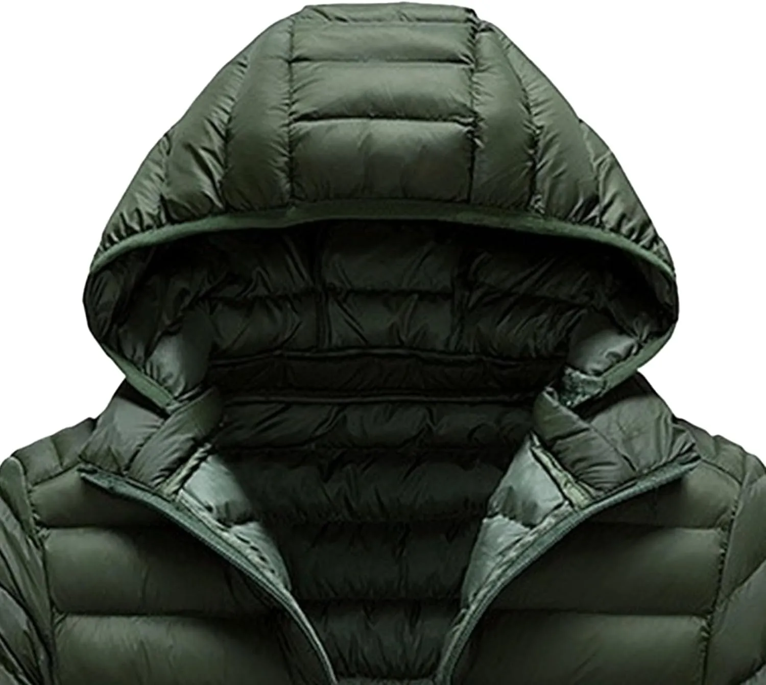 Men's Winter Down Coat Thicken Warm Hooded Puffer Jacket Lightweight Windproof Padded Coats Outerwear