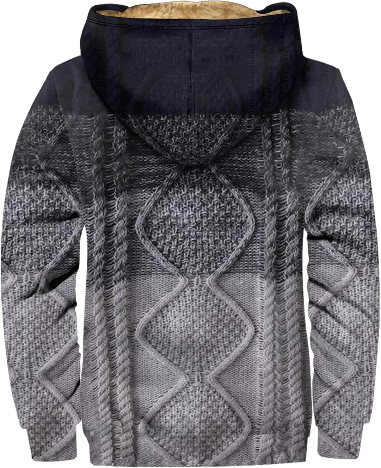 Mens Winter Jacket For Hoodies Vintage Casual Long Sleeve Graphic Thickened Fashion Padded Coats