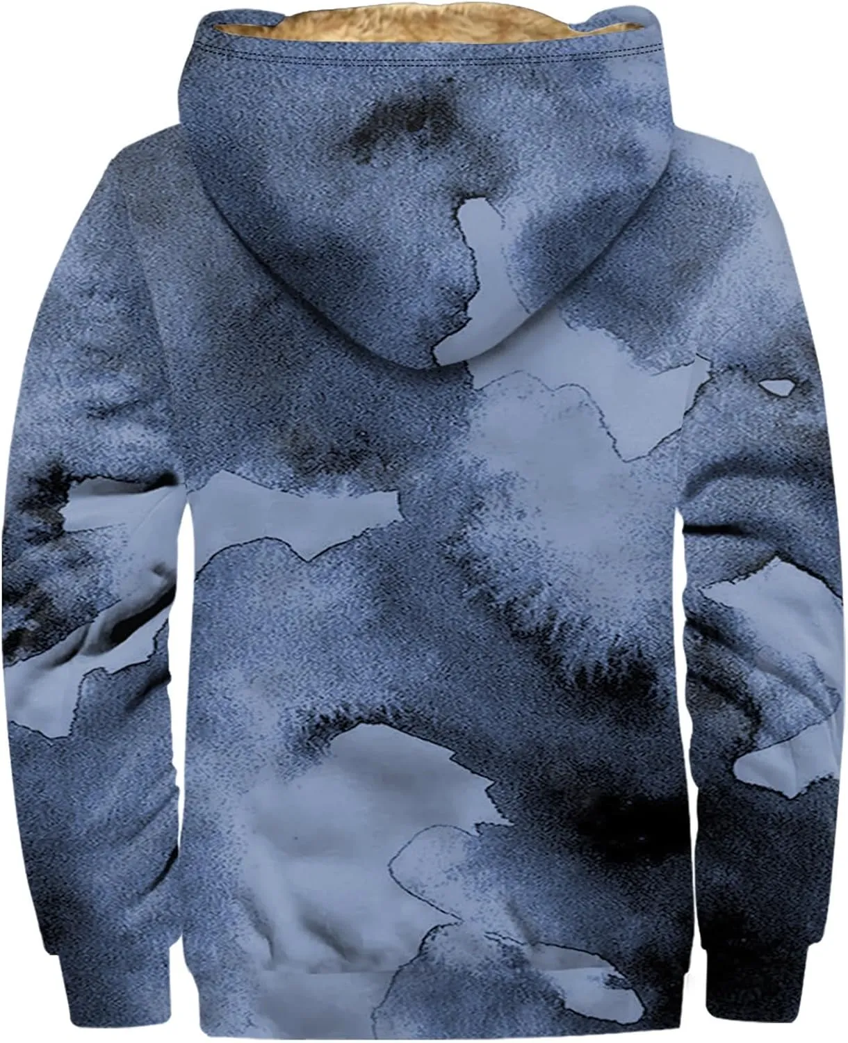 Mens Winter Jacket For Hoodies Vintage Casual Long Sleeve Graphic Thickened Fashion Padded Coats