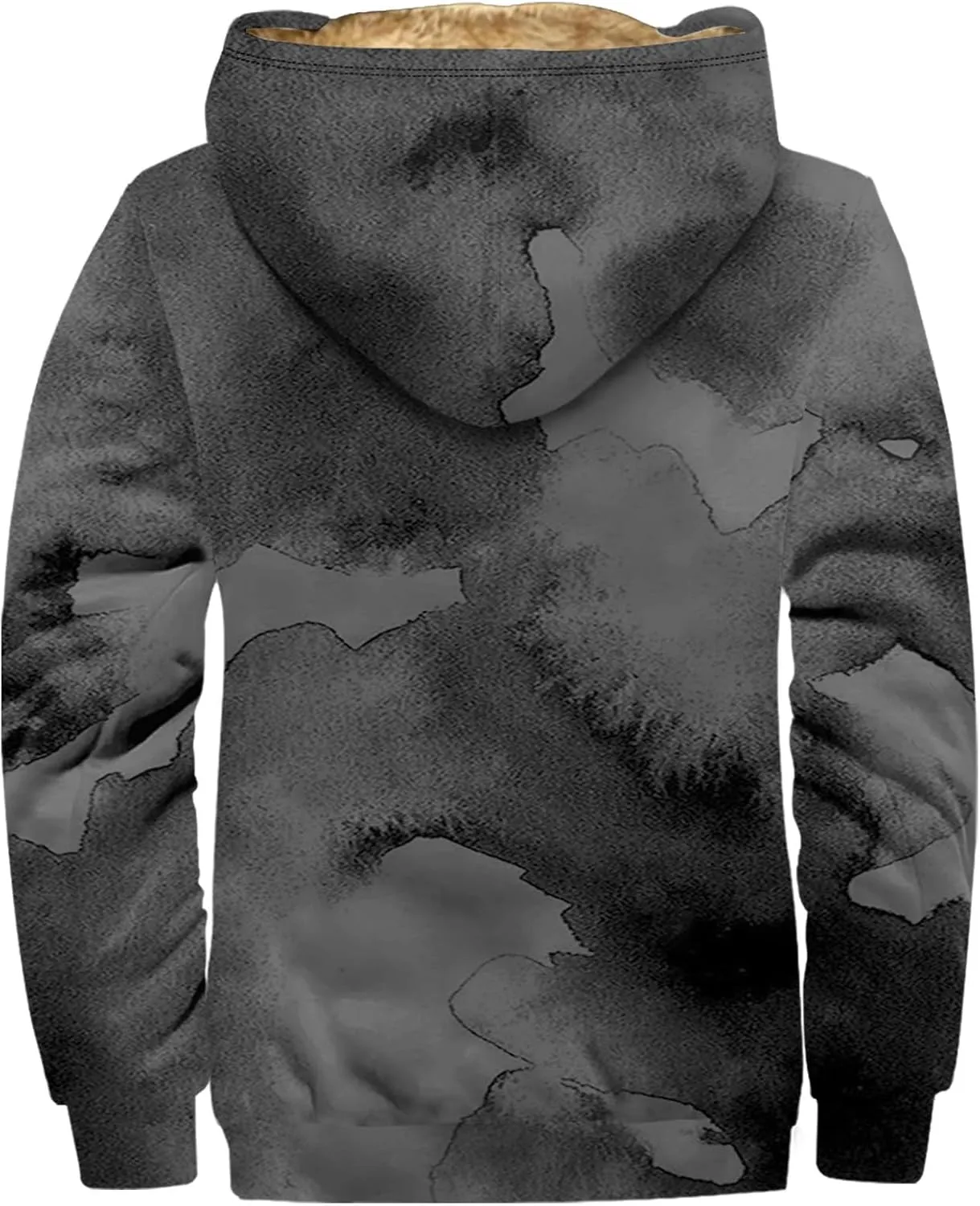 Mens Winter Jacket For Hoodies Vintage Casual Long Sleeve Graphic Thickened Fashion Padded Coats