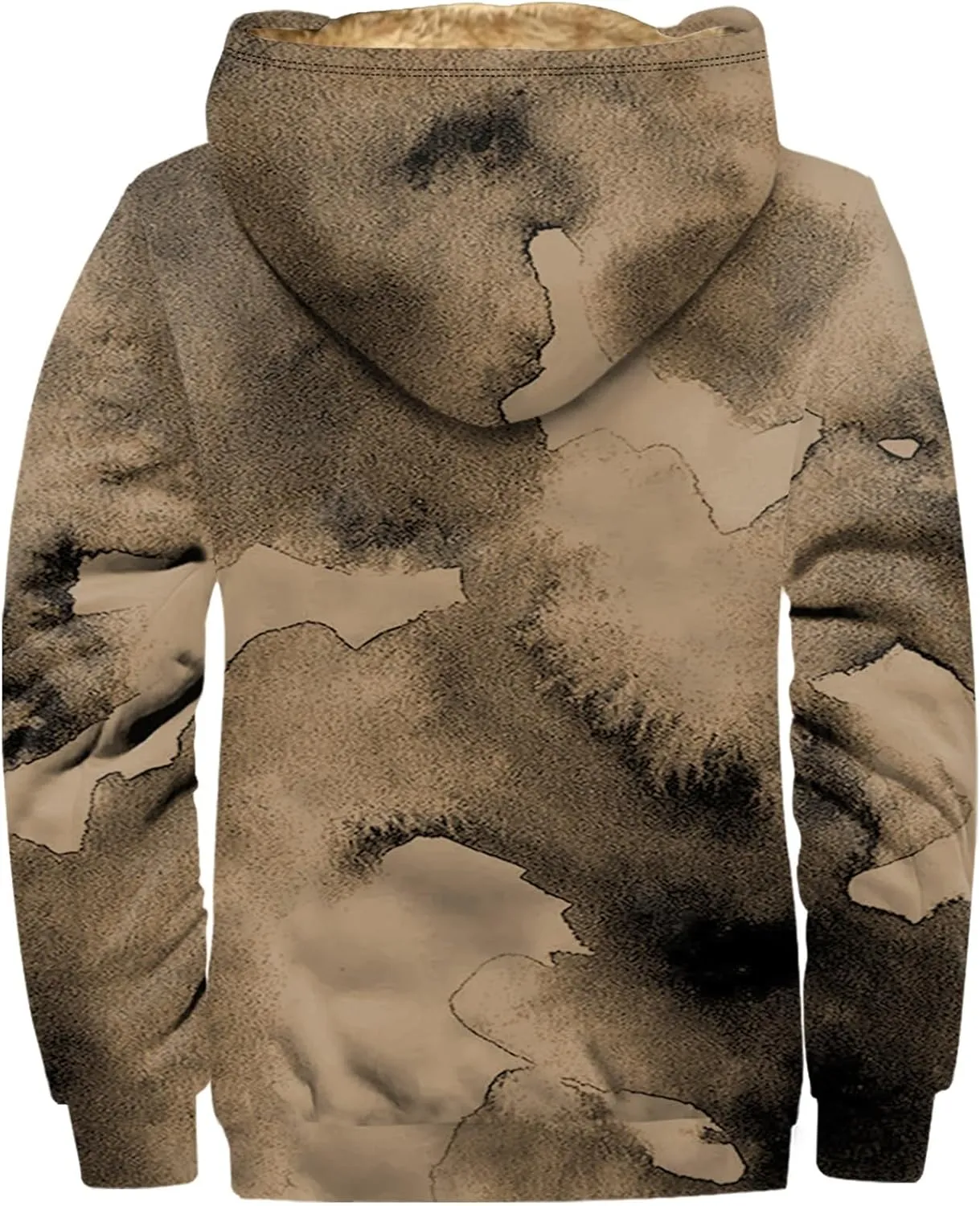 Mens Winter Jacket For Hoodies Vintage Casual Long Sleeve Graphic Thickened Fashion Padded Coats