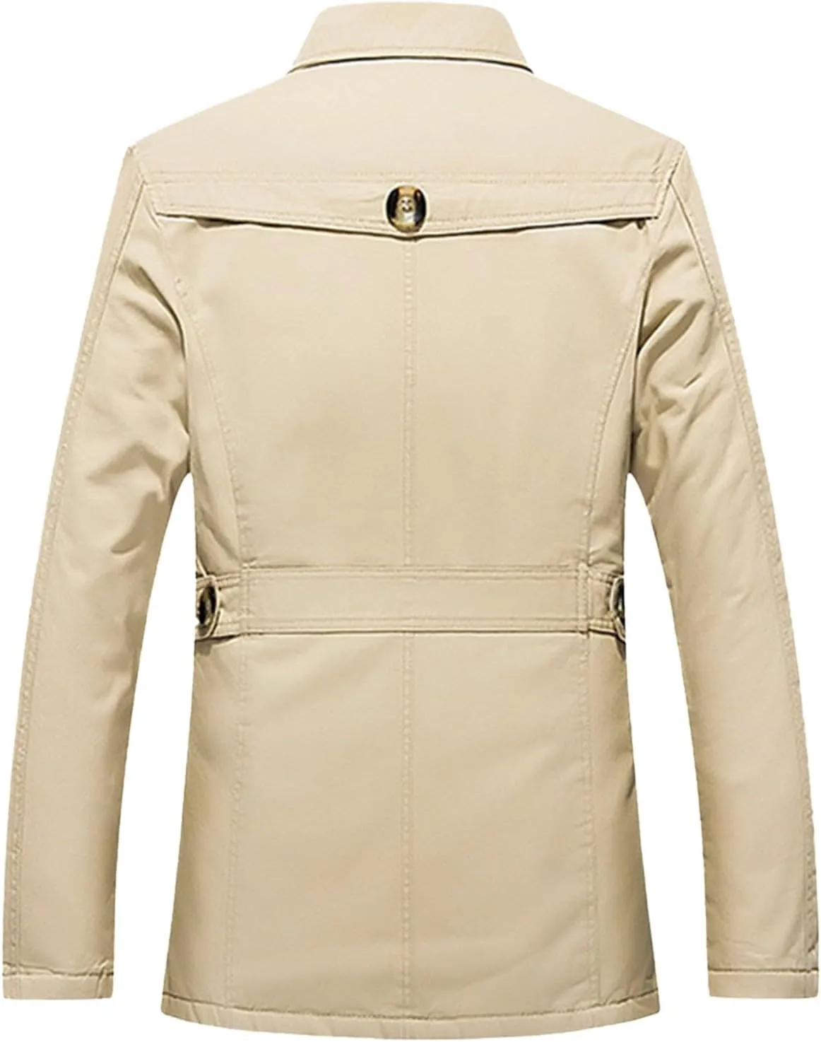 Men's Wool Blend Coats with Zipper, Winter Warm Jacket, Lapel Fleece Work Jacket, Business Windbreaker Pea Coat
