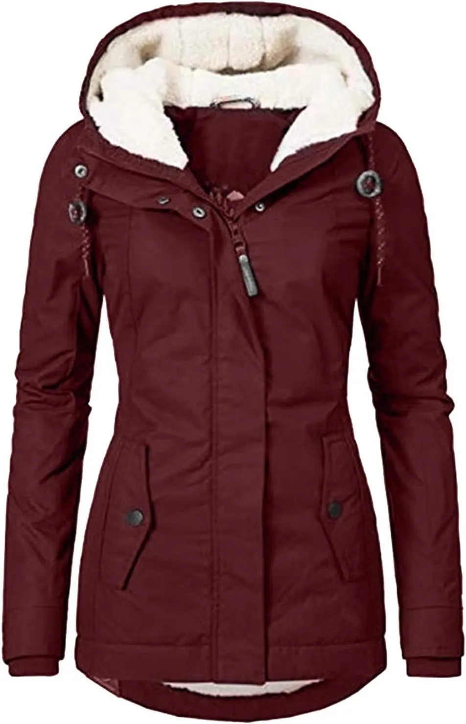 OIOLOYJM 2023 Warm Winter Jacket Coat for Women Fall Fashion Hooded Outerwear Thick Padded Coats Loose Fleece Oversized Faux Fur Hooded Jackets