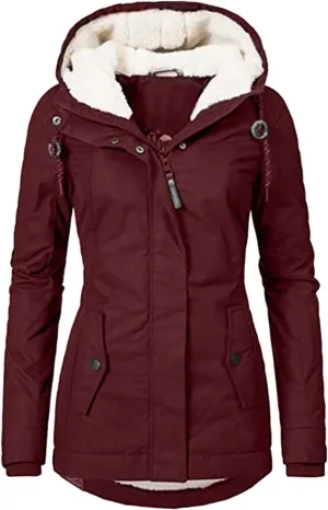 OIOLOYJM 2023 Warm Winter Jacket Coat for Women Fall Fashion Hooded Outerwear Thick Padded Coats Loose Fleece Oversized Faux Fur Hooded Jackets