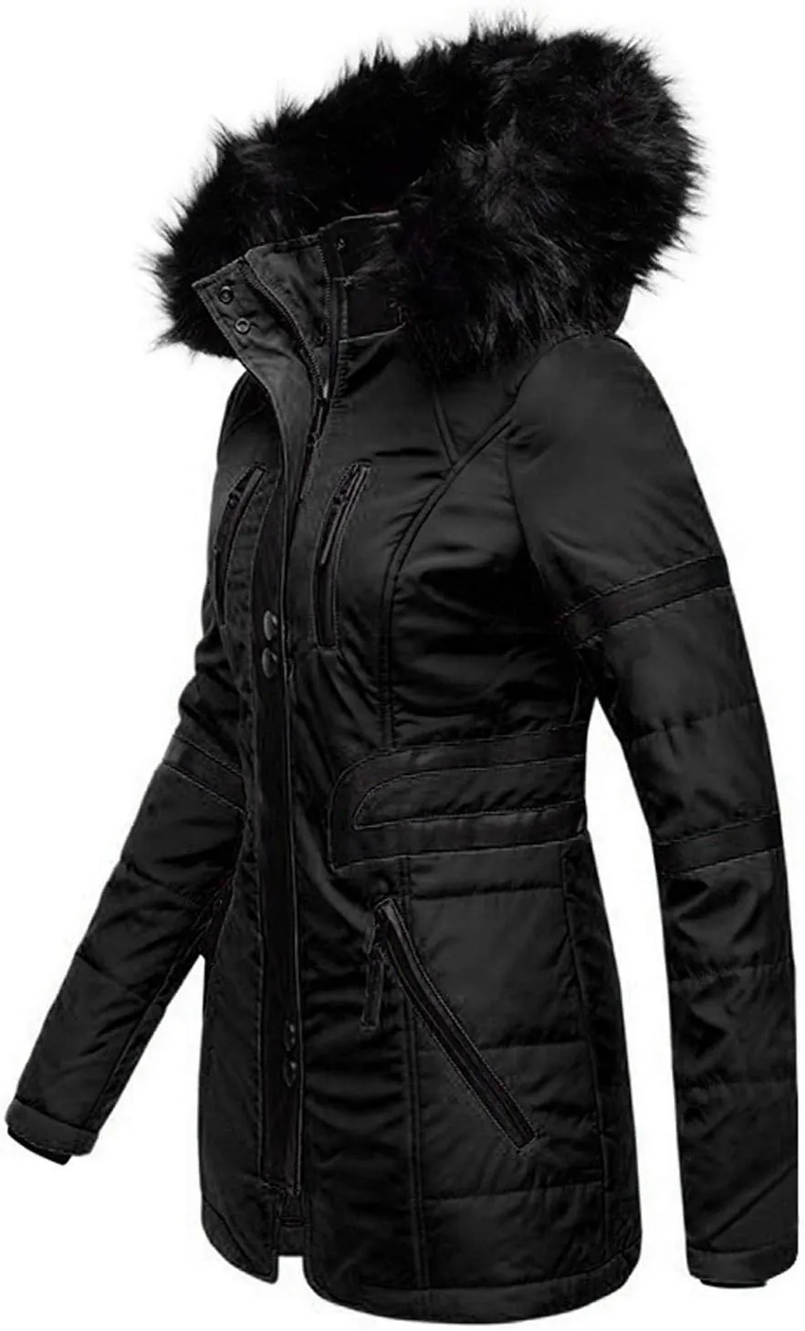 OIOLOYJM Winter Fashion Coats Womens Warm Hooded Jacket Thick Padded Loose Fleece Outerwear Oversized Faux Fur Hooded Coats