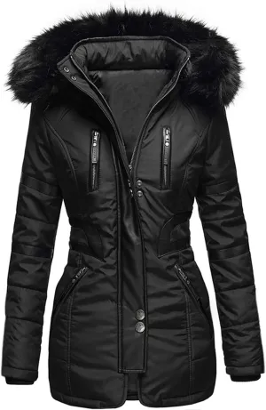 OIOLOYJM Winter Fashion Coats Womens Warm Hooded Jacket Thick Padded Loose Fleece Outerwear Oversized Faux Fur Hooded Coats