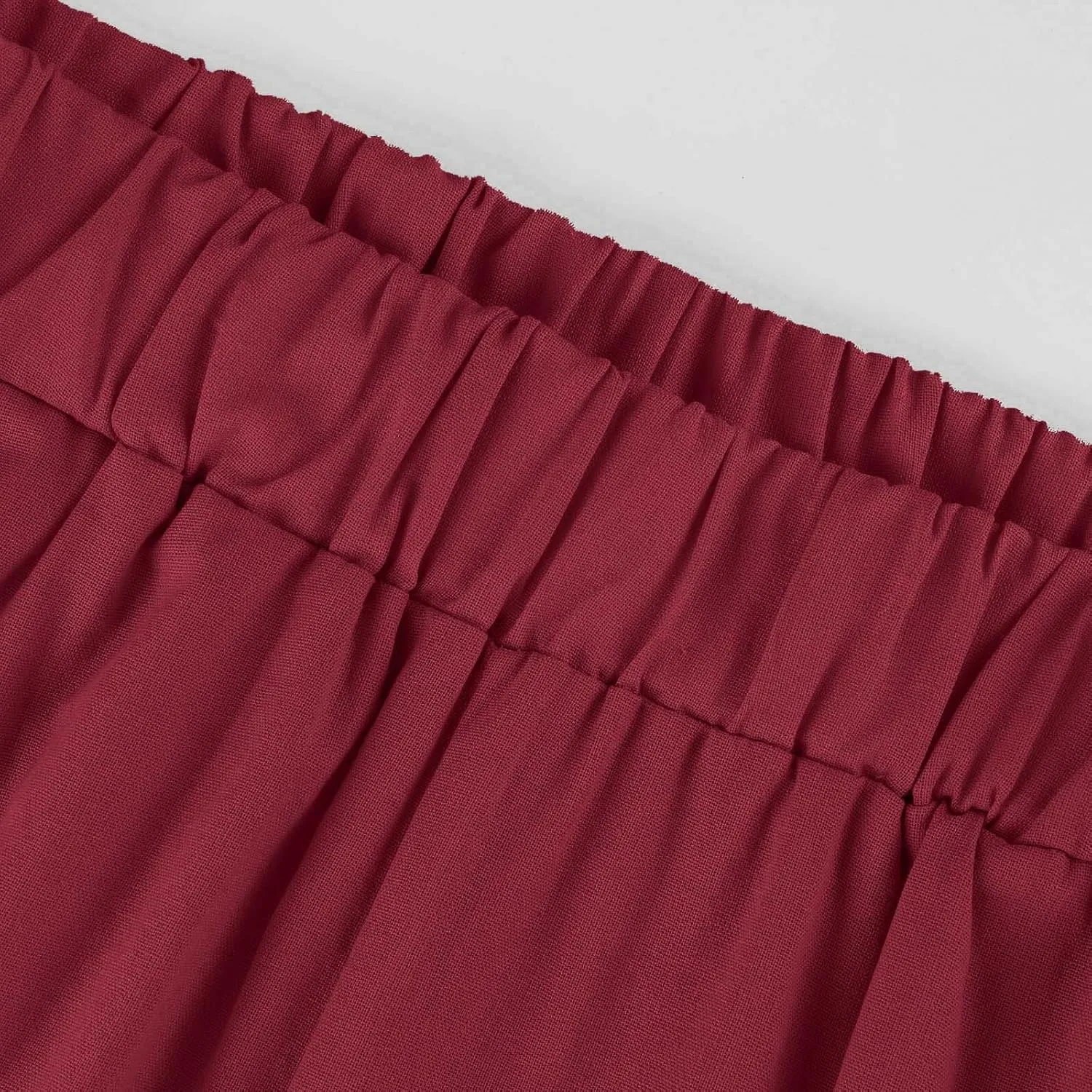 Petite Straight Leg Pants for Women Linen Summer Drawstrings High Waist Trousers with Pockets Lightweight Cropped