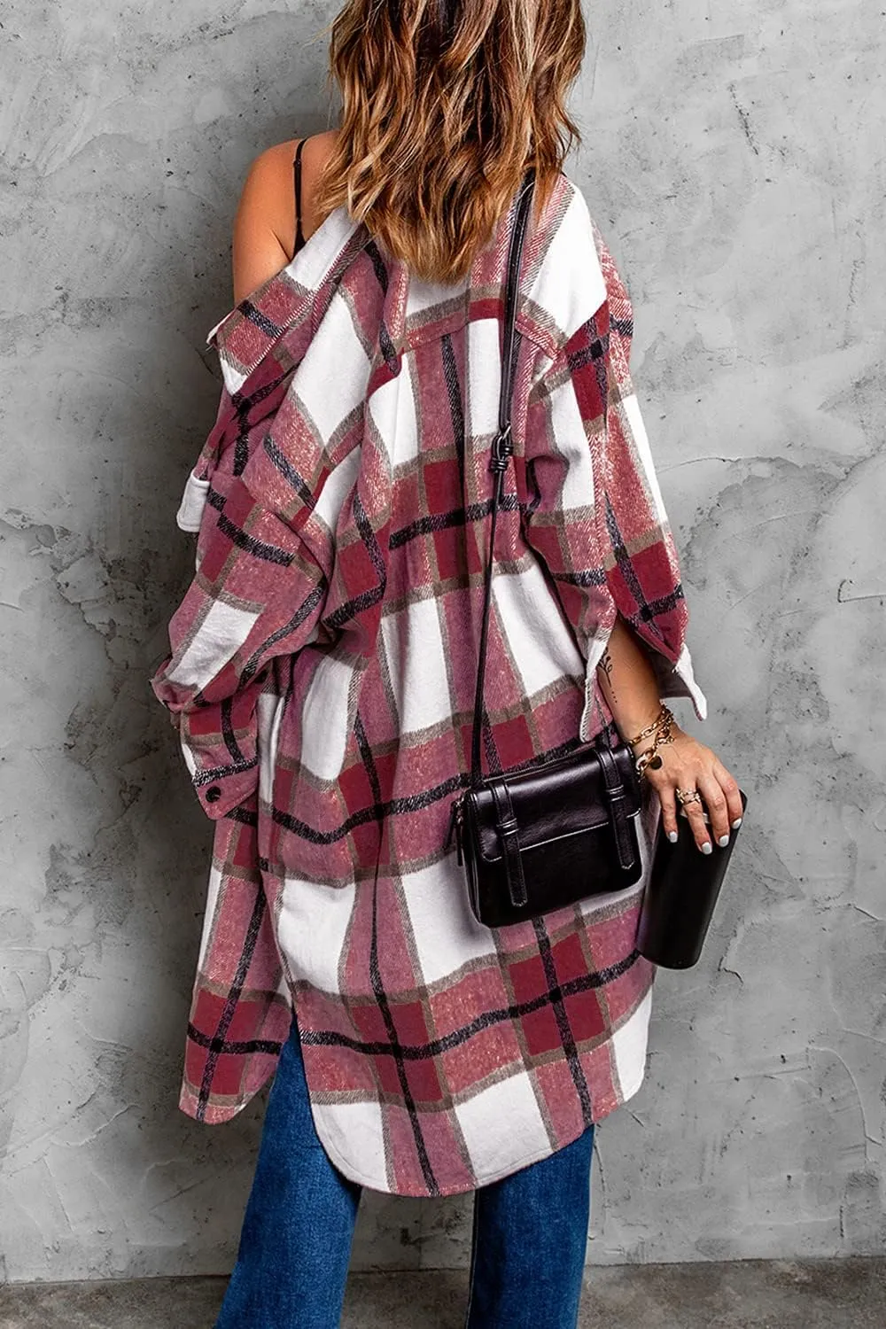PRETTYGARDEN Women's 2025 Plaid Shacket Jacket Long Sleeve Button Down Shirts Fashion Winter Wool Coats