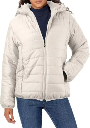 Puffer Jackets for Women Lightweight Quilted Down Coats Casual Zip Up Padded Coats Warm Winter Coats with Hooded