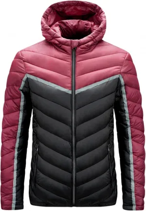 QWENTMTNTY Mens Lightweight Puffer Jackets with Hood Full Zip Winter Thermal Warm Down Coats Big and Tall Windproof Windbreaker