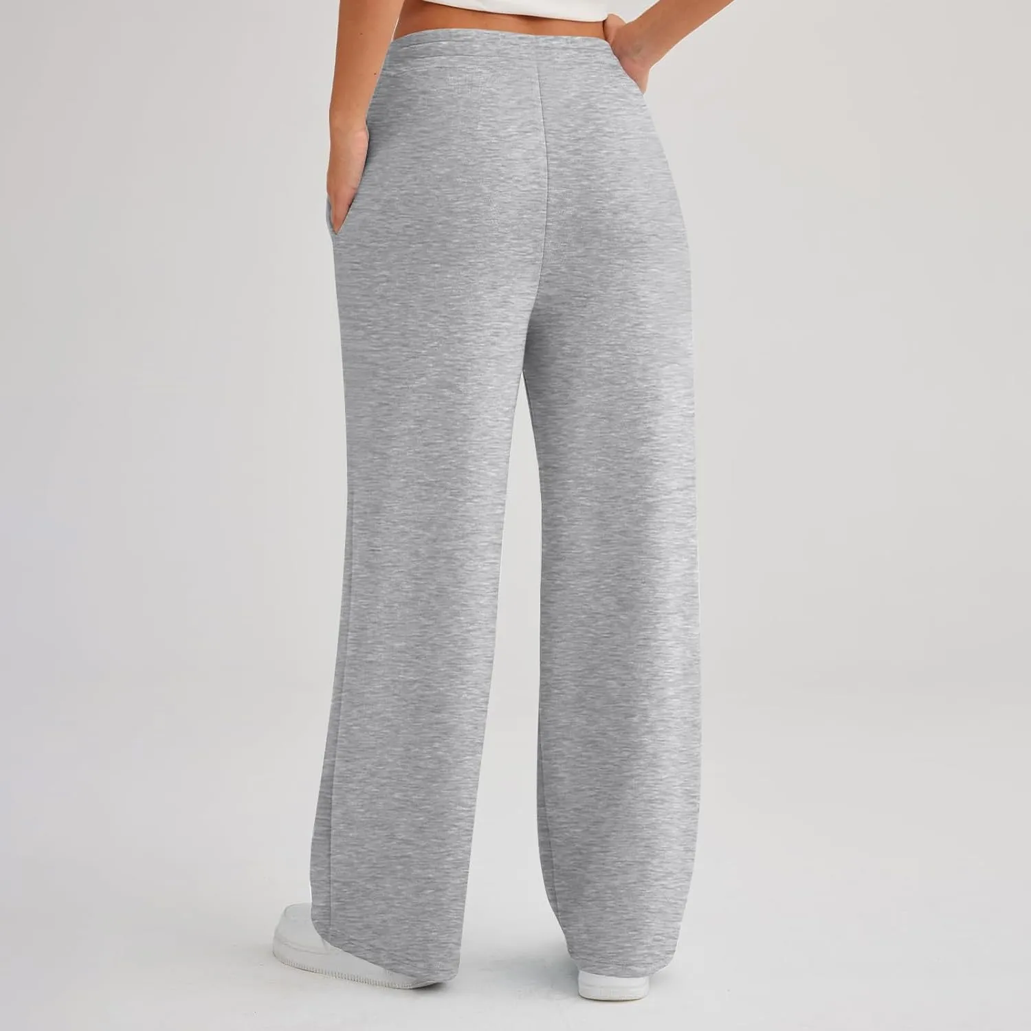 Straight Leg Wide Sweatpants Women's Sports Fitness Pants Casual Loose High Waist Pants Drawstring Jogging Pants