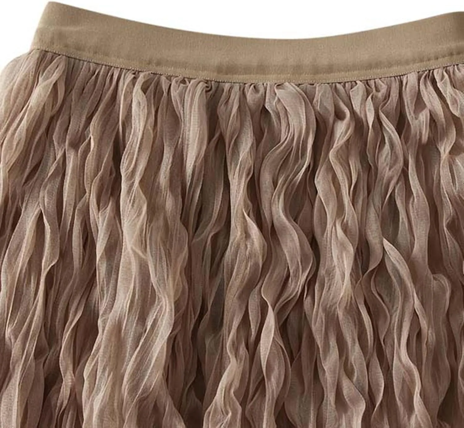 Summer Skirt for Women Trendy High Elastic Waist Lightweight Sheer A-Line Pleated Flared Maxi Shirts Long Streetwear