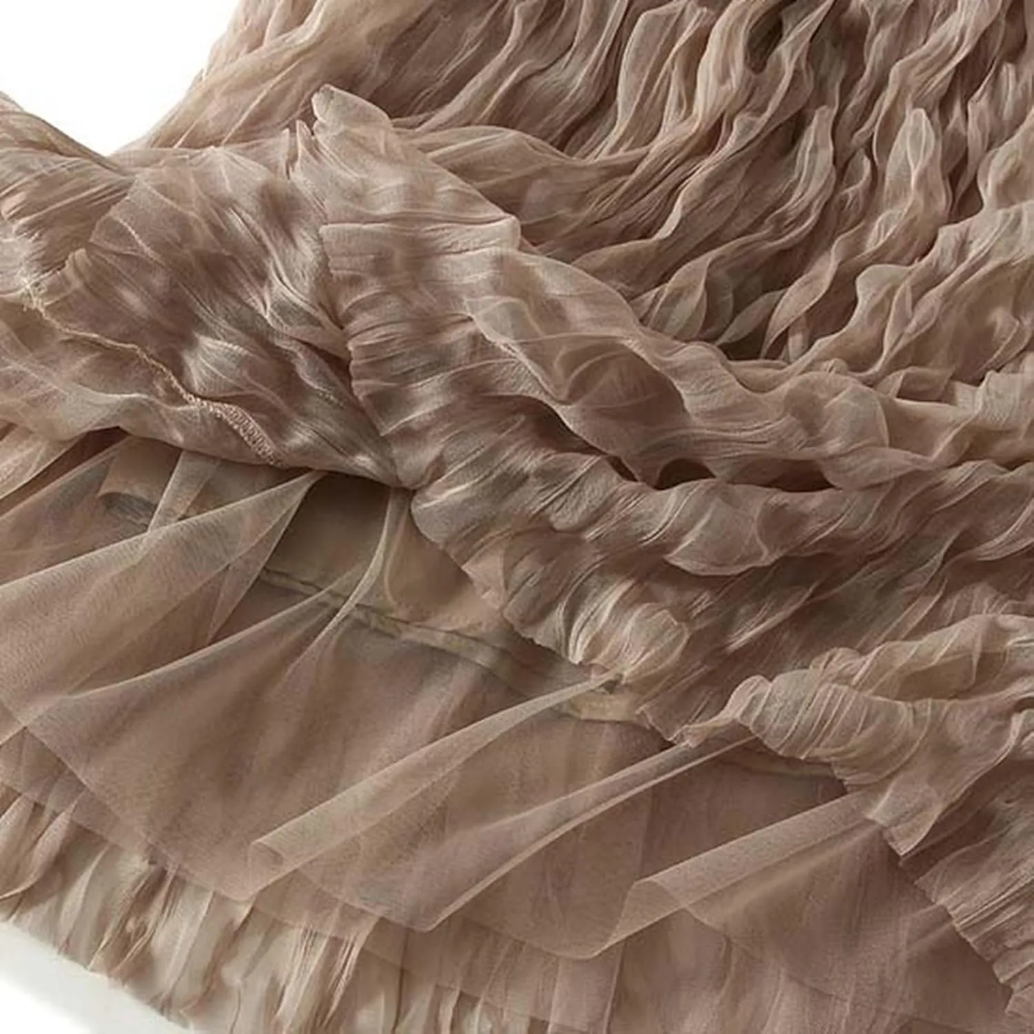 Summer Skirt for Women Trendy High Elastic Waist Lightweight Sheer A-Line Pleated Flared Maxi Shirts Long Streetwear
