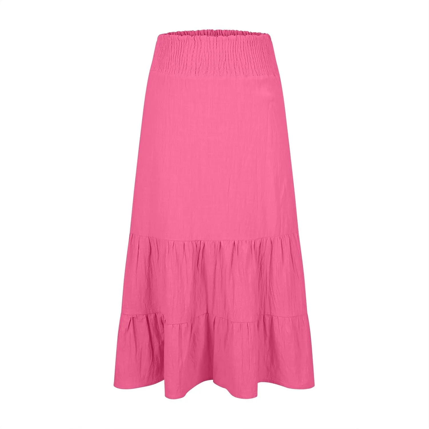 Summer Skirts for Women 2025 Trendy High Waist Long Ruffle Casual Beach Flowy Tiered Maxi Boho Aline Ladies Skirt
