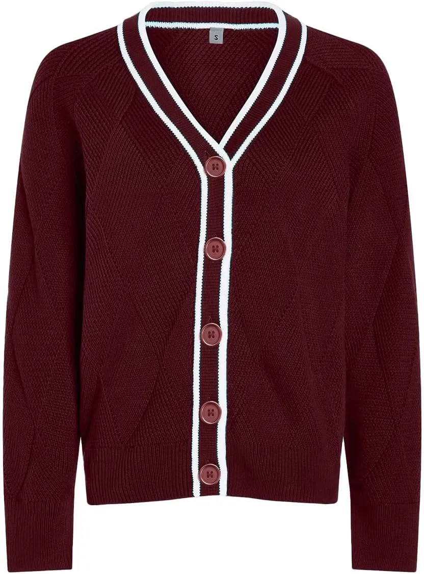 SuperPrity Cardigan Sweaters for Women Fashion 2024 Button Open Front Knit Oversized Cardigans Coat Fall Outfits Outwear