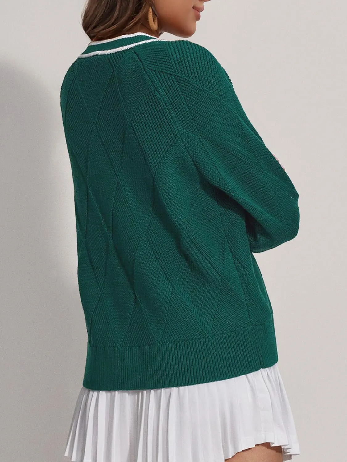 SuperPrity Cardigan Sweaters for Women Fashion 2024 Button Open Front Knit Oversized Cardigans Coat Fall Outfits Outwear
