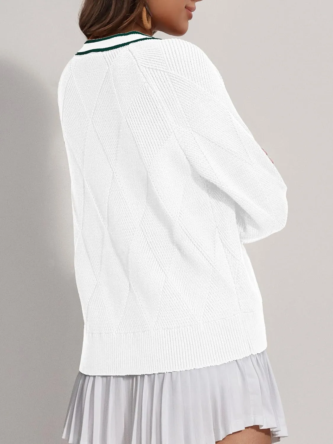 SuperPrity Cardigan Sweaters for Women Fashion 2024 Button Open Front Knit Oversized Cardigans Coat Fall Outfits Outwear