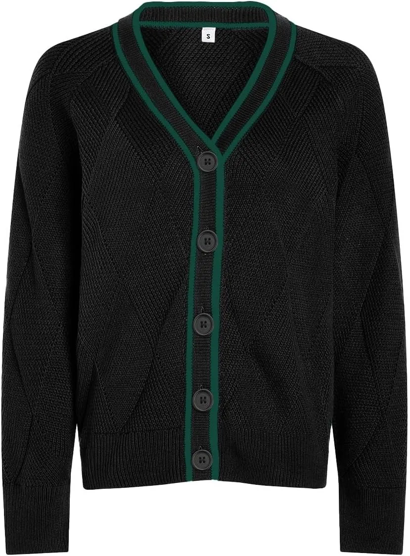 SuperPrity Cardigan Sweaters for Women Fashion 2024 Button Open Front Knit Oversized Cardigans Coat Fall Outfits Outwear